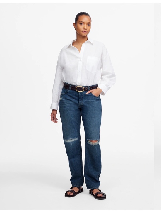 Madewell Denim - Madewell The Curvy Dean Easy Straight Crop Jean Women's Blue Jeans